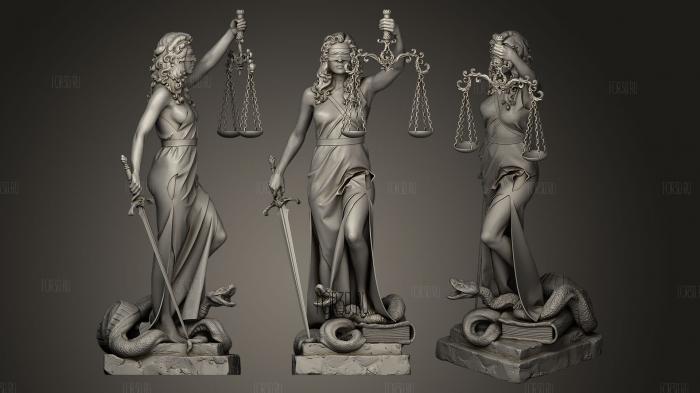 Lady justice stl model for CNC